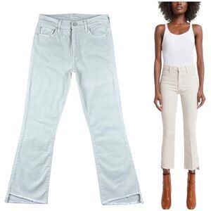 Mother The Insider Crop Step Fray Jeans Size 27 Toaster Ivory Stretch Bootcut